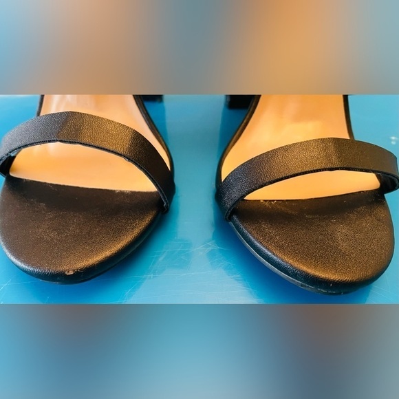 LULU’S Black Ankle Strap Open Toe Sandal Heels Size 7 - Picture 6 of 9